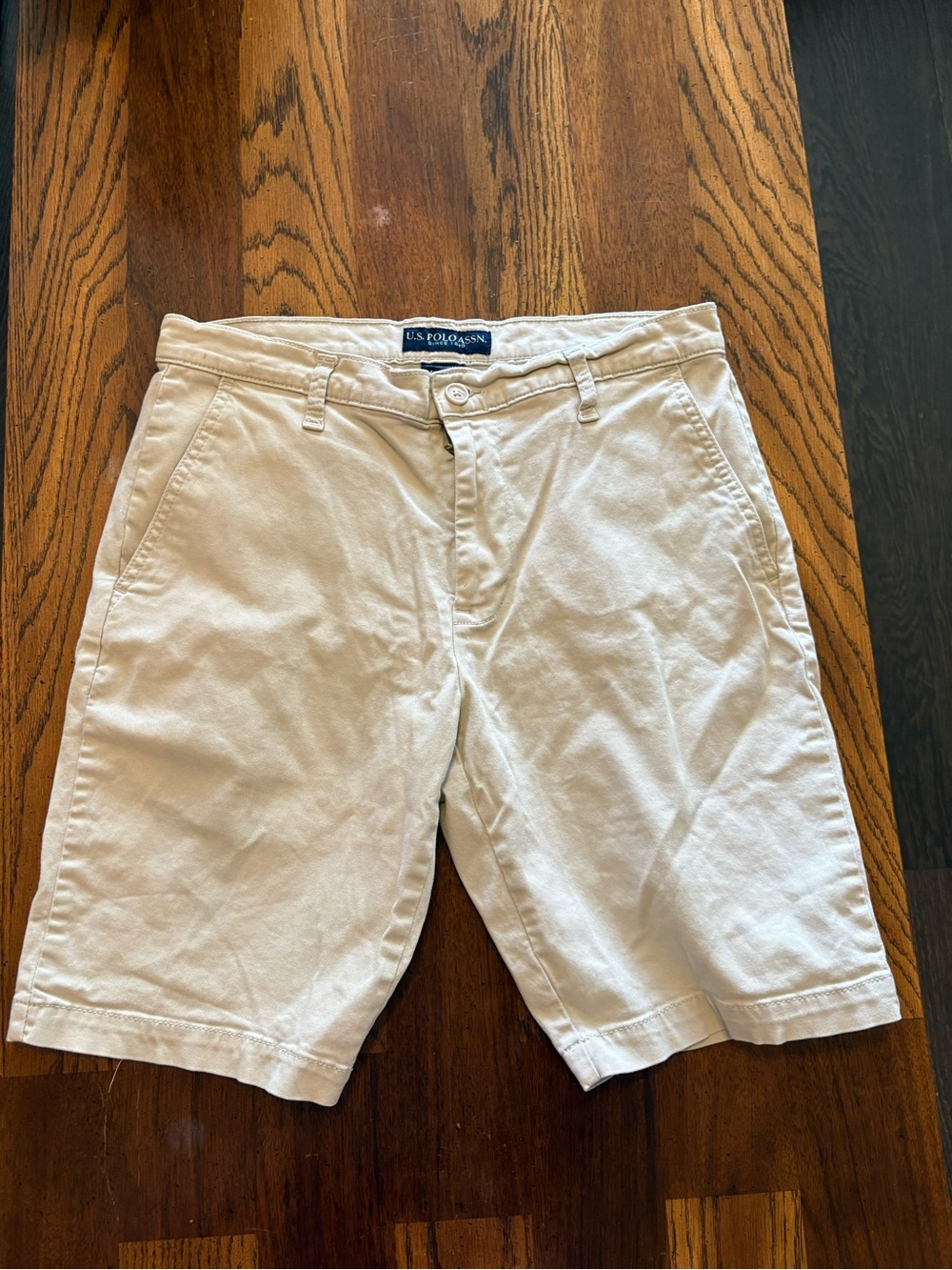 U.S. Polo Assn. Men’s Cream Flat Front Chino Shorts